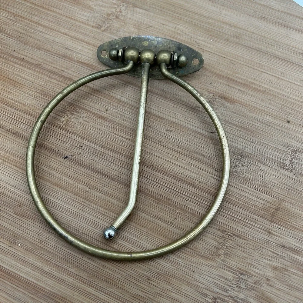 Vintage Solid Brass Hand Towel Holder